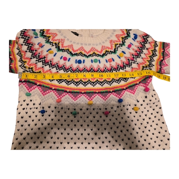 Talbots Women Sweater Pom Pom Crew Neck Petite Small Button Back - Picture 8 of 12